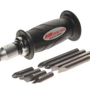 Ударная отвертка с резиновой рукояткой и набором бит (9пр)