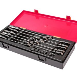 Набор ключей комбинированных трещоточных с подвижной головкой 8-19мм 14 пр