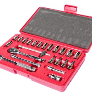 Набор головок торцевых 6-гранных и насадок 1/4", 23 пр.