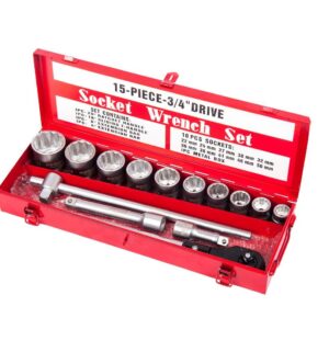 Набор инструмента 15 предм. 3/4" профессион. в мет.кейсе 22-50 мм.