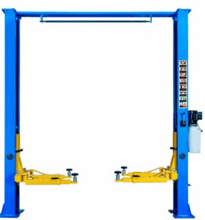 Подъемник двухстоечный электрогидравлический с верхней синхронизацией.