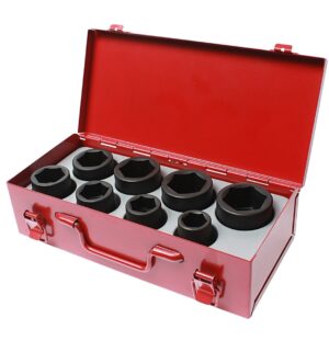 Набор головок торцевых ударных 6-гранных 1" 27-50мм (в кейсе) 9 предметов