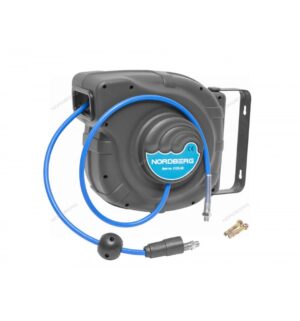 Шланг воздушный на катушке, ПУ, диам. 8x12 мм 25+1 м, серый корпус