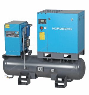 Компрессор винтовой, 7,5 кВт, 10 бар, 900 л/мин, ресивер 260л, IP55, осушитель