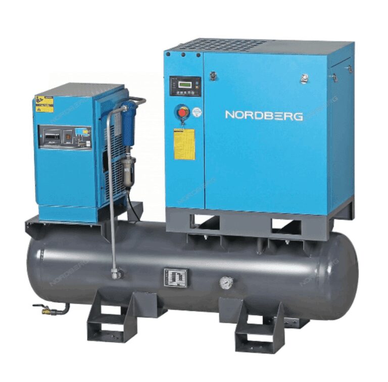 Компрессор винтовой, 7,5 кВт, 10 бар, 900 л/мин, ресивер 260л, IP55, осушитель