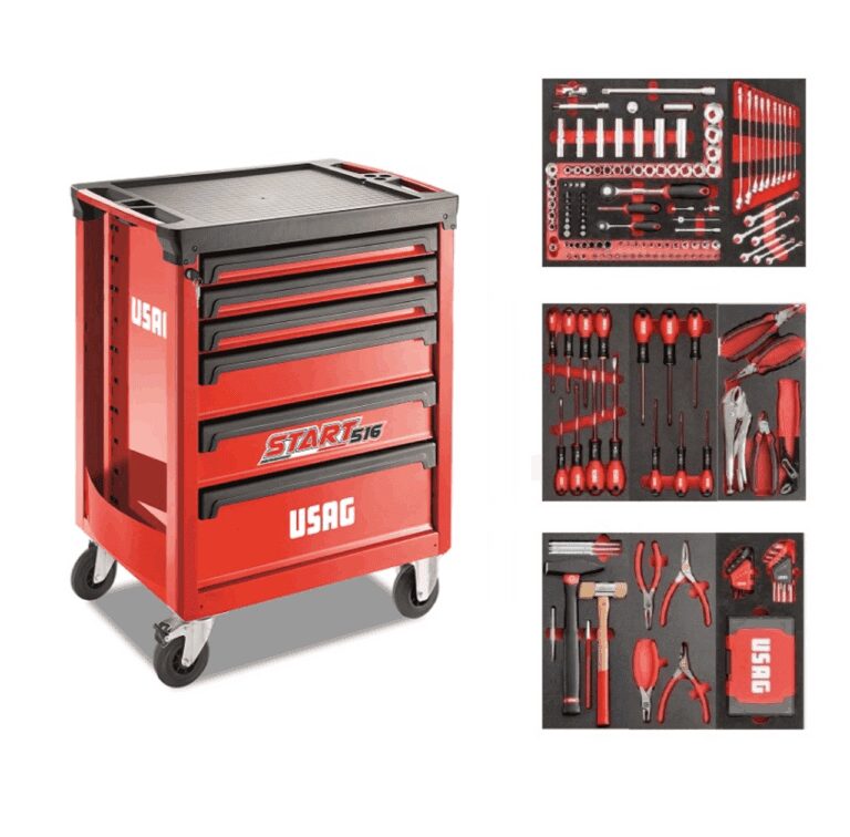 Тележка инструментальная, 6 ящиков с набором инструмента 263 пр.