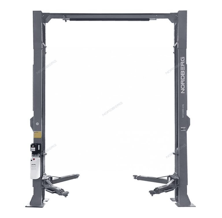 Подъемник двухстоечный 4,5 т, верхняя синхронизация, с электростопорами, 380 В