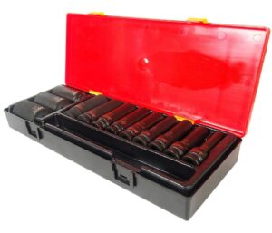 Набор головок торцевых глубоких ударных 12-гранных 1/2" 10-32мм (в кейсе) 12шт