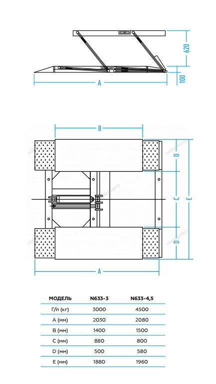 Подъемник Ножничный, Г/П 3 Т (380В) Подъемник ножничный, г/п 3 т (380В) — изображение 2