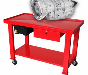 Верстак подкатной для разборки КПП, г/п 200 кг, встроенный бак для слива масла.