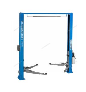 Подъемник 380V 2х стоечный 4т. с верхней синхронизацией (синий), снятие со стопоров с одной колонны