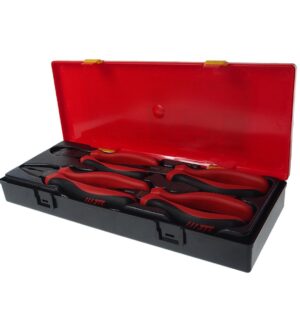 Набор губцевого инструмента (длинногубцы, бокорезы, пассатижи) в кейсе 4 предмета