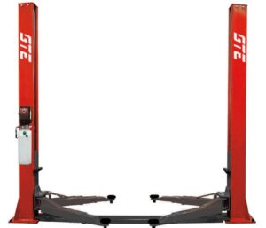 Двухстоечный подъемник 4т с нижней синхронизацией, 380В (ручной двойной спуск)