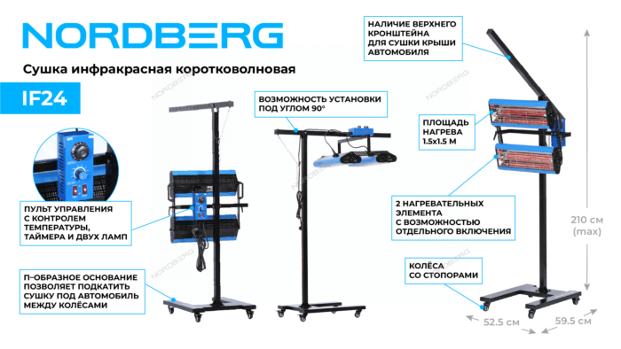 Сушка инфракрасная 220 В, коротковолновая, 2 элемента
