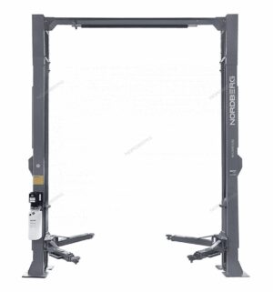 Подъемник двухстоечный 4,5 т, верхняя синхронизация, с электростопорами, 380 В